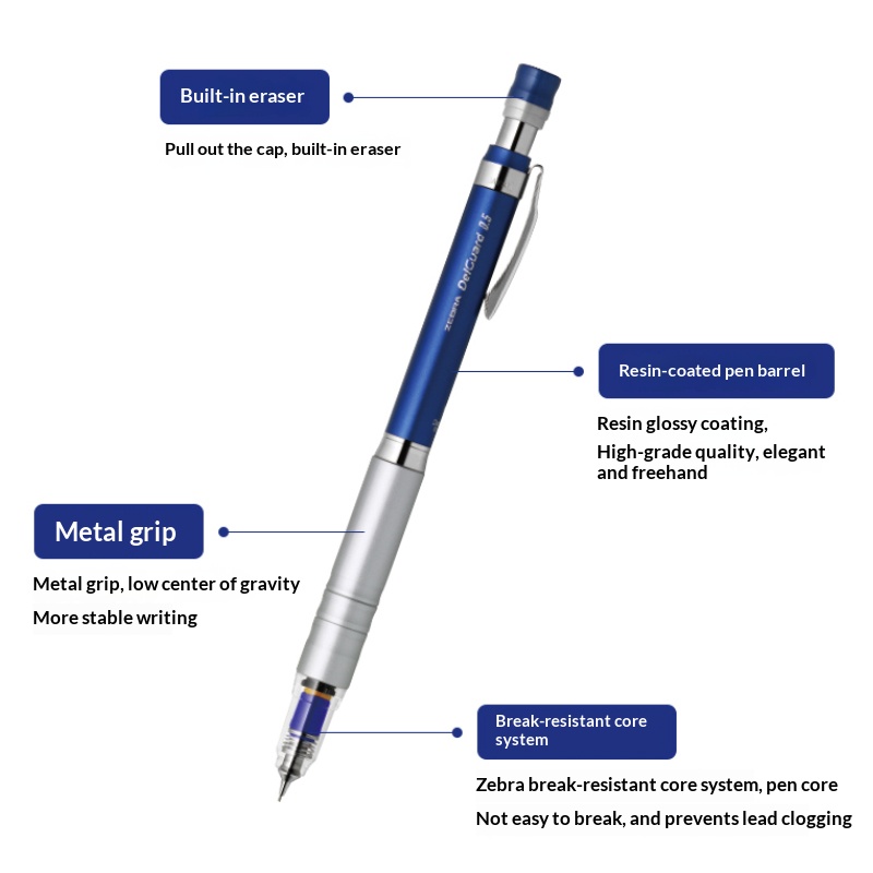 Japanese ZEBRA DelGuard MA86 M - Staedtler Pencil Lumocolor review and price