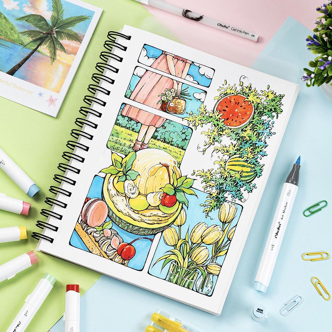 Ohuhu Honolulu Marker Pen Set  - Copic Marker Sketch review and price